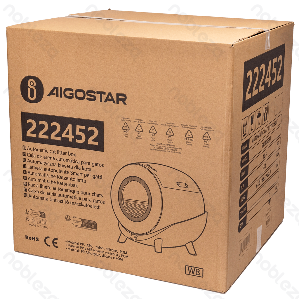 Aigostar WB Smart cat litter box L57.1*W53.1*H58.4cm White SL01