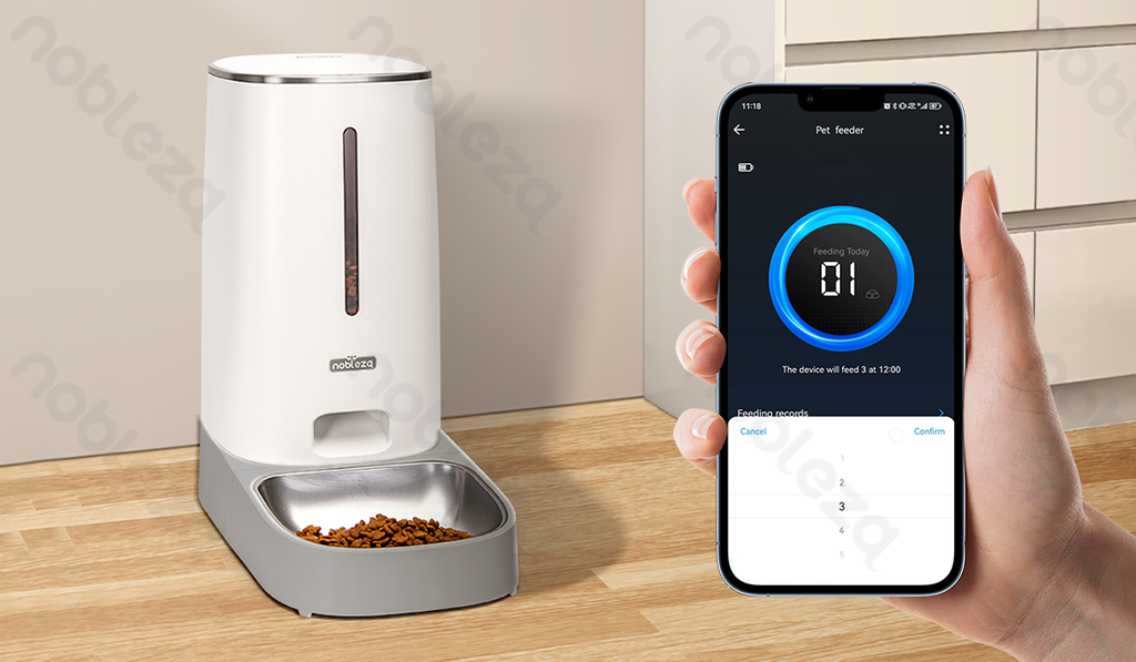 WB Smart pet feeder L33*W17.7*H33.5cm Gray and white splicing SF01