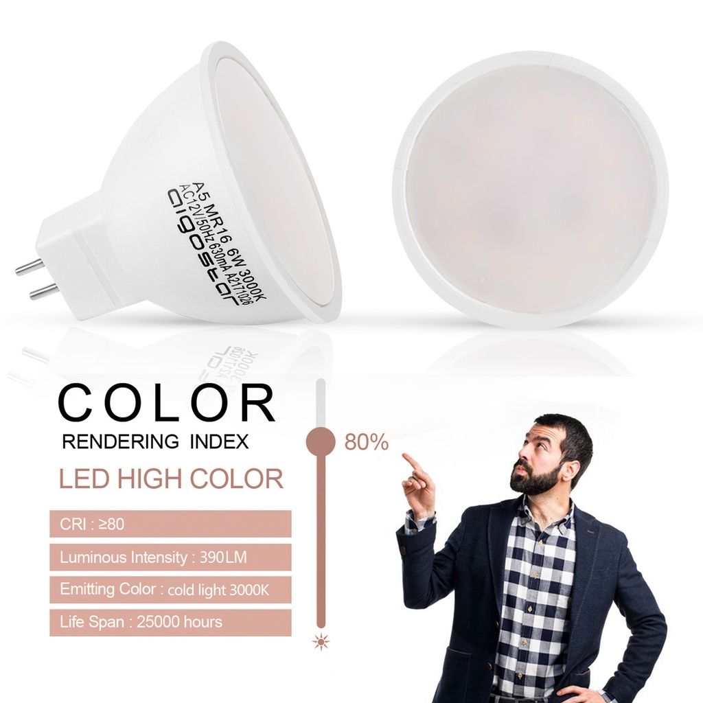 Aigostar LED A5 MR16 6W 3000K 390Lm
