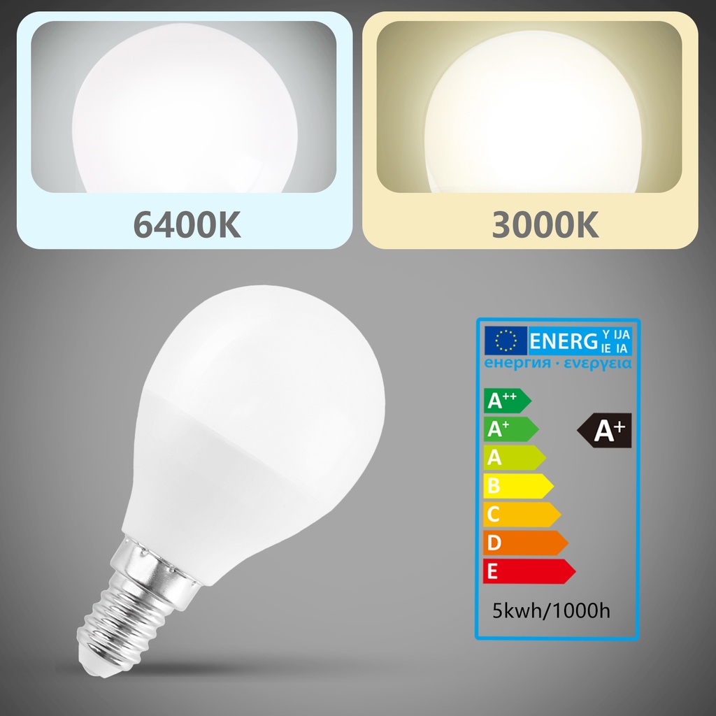 Aigostar LED A5 G45 BIG ANGLE E14 5W 3000K