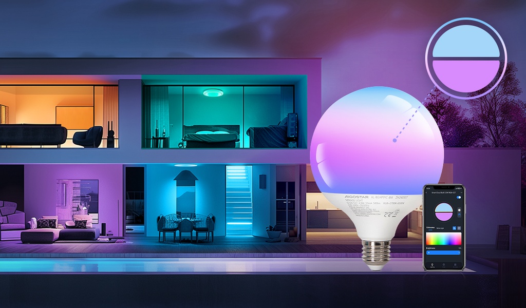 Aigostar Bluetooth mesh smart cloud-lamp G120 E27 18W RGBW online