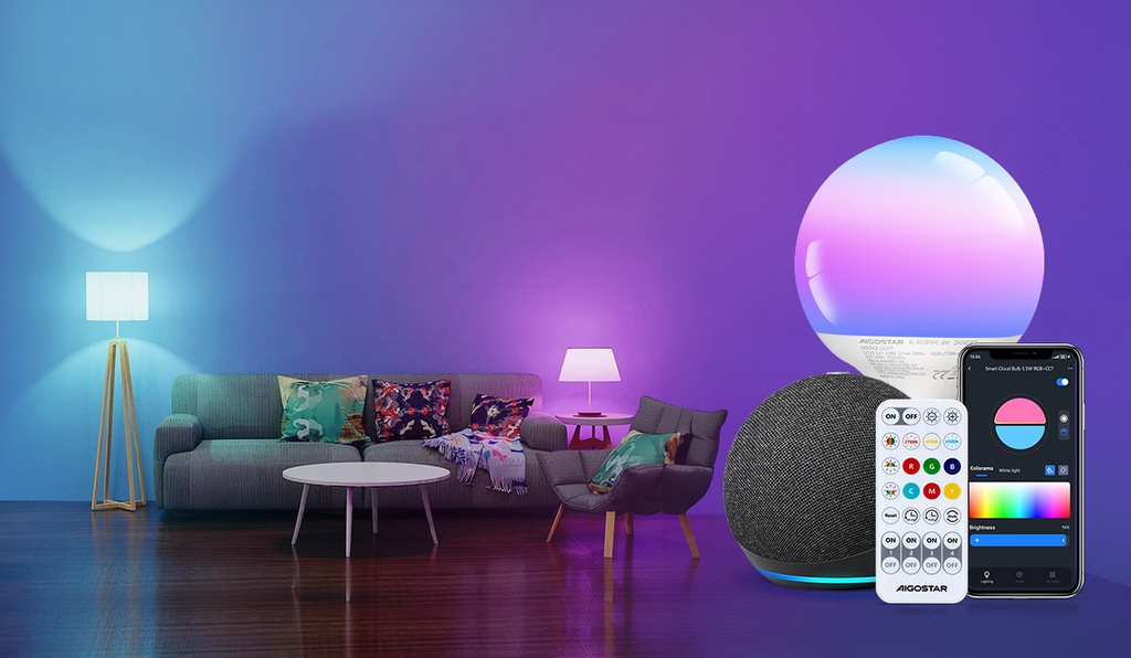 Aigostar Bluetooth mesh smart cloud-lamp G120 E27 18W RGBW online