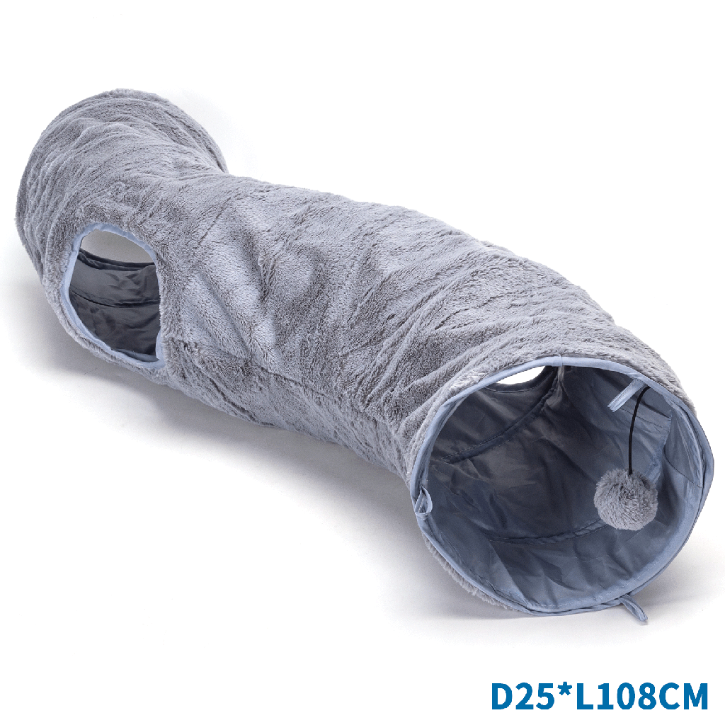Aigostar S-shaped cat tunnel D25*L108cm Grey