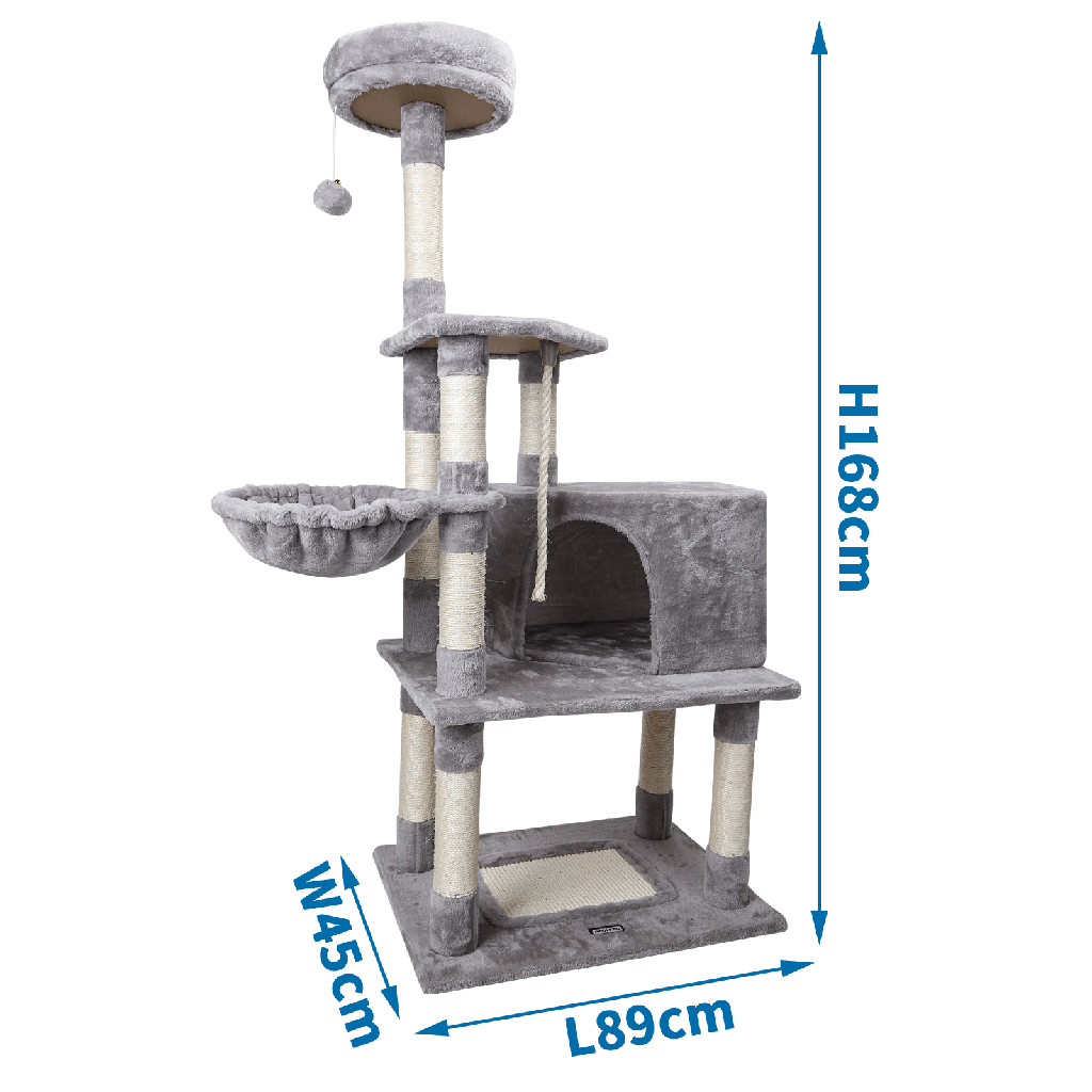 Aigostar Cat tree Multi-function tree bed L89*W45*H168cm Grey