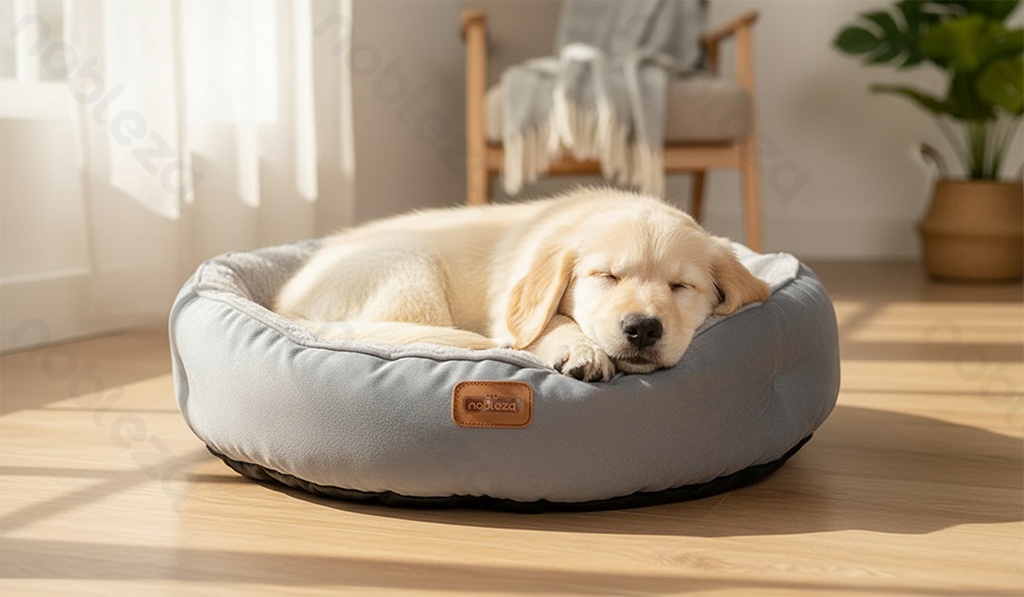 Aigostar Pet bed Single PV plush Round D80*H18cm Grey 2025 updated style