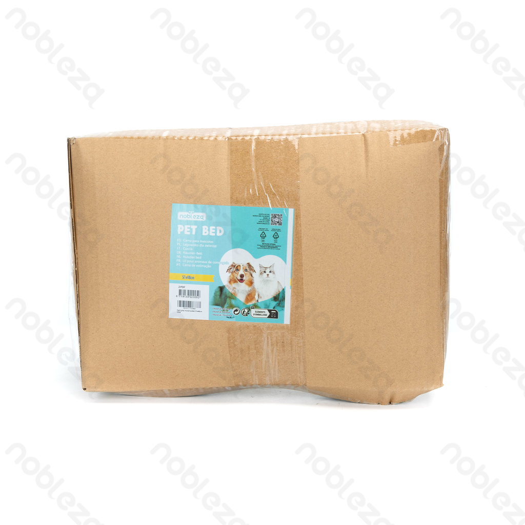 Aigostar Donkergrijze ronde huisdierenmand 51x48x15cm