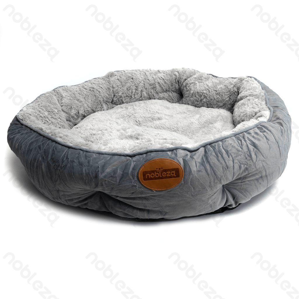 Aigostar Kleur blok PV fluwelen rond huisdierbed D60*H18CM