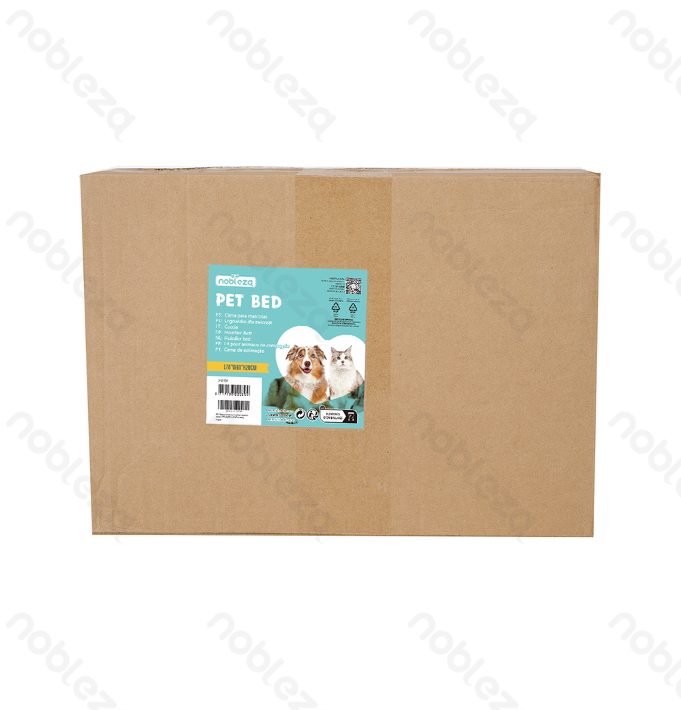 Aigostar Kleur blok PV fluwelen rond huisdierbed D60*H18CM