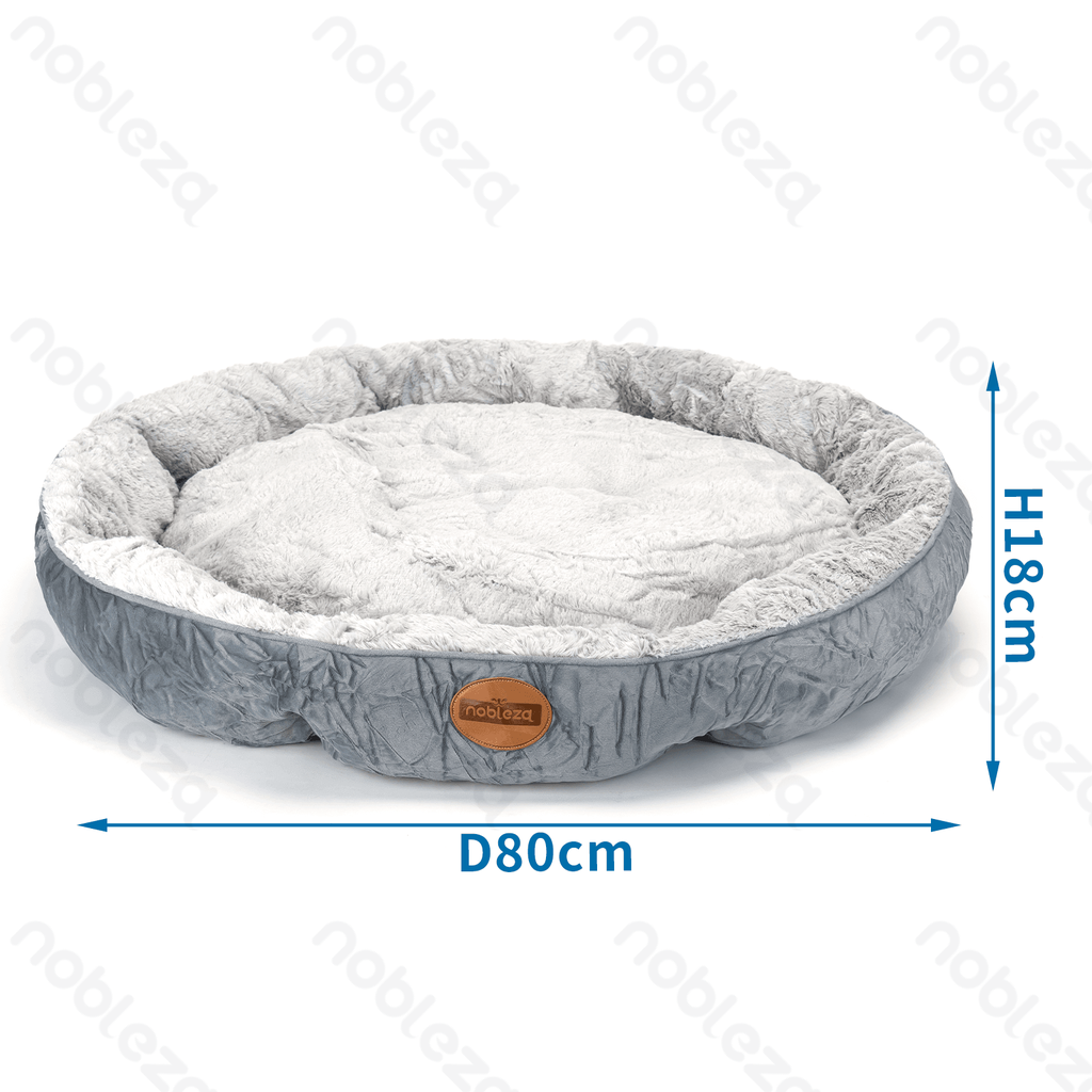 Aigostar Kleurblok PV fluwelen rond huisdierbed D80*H18CM