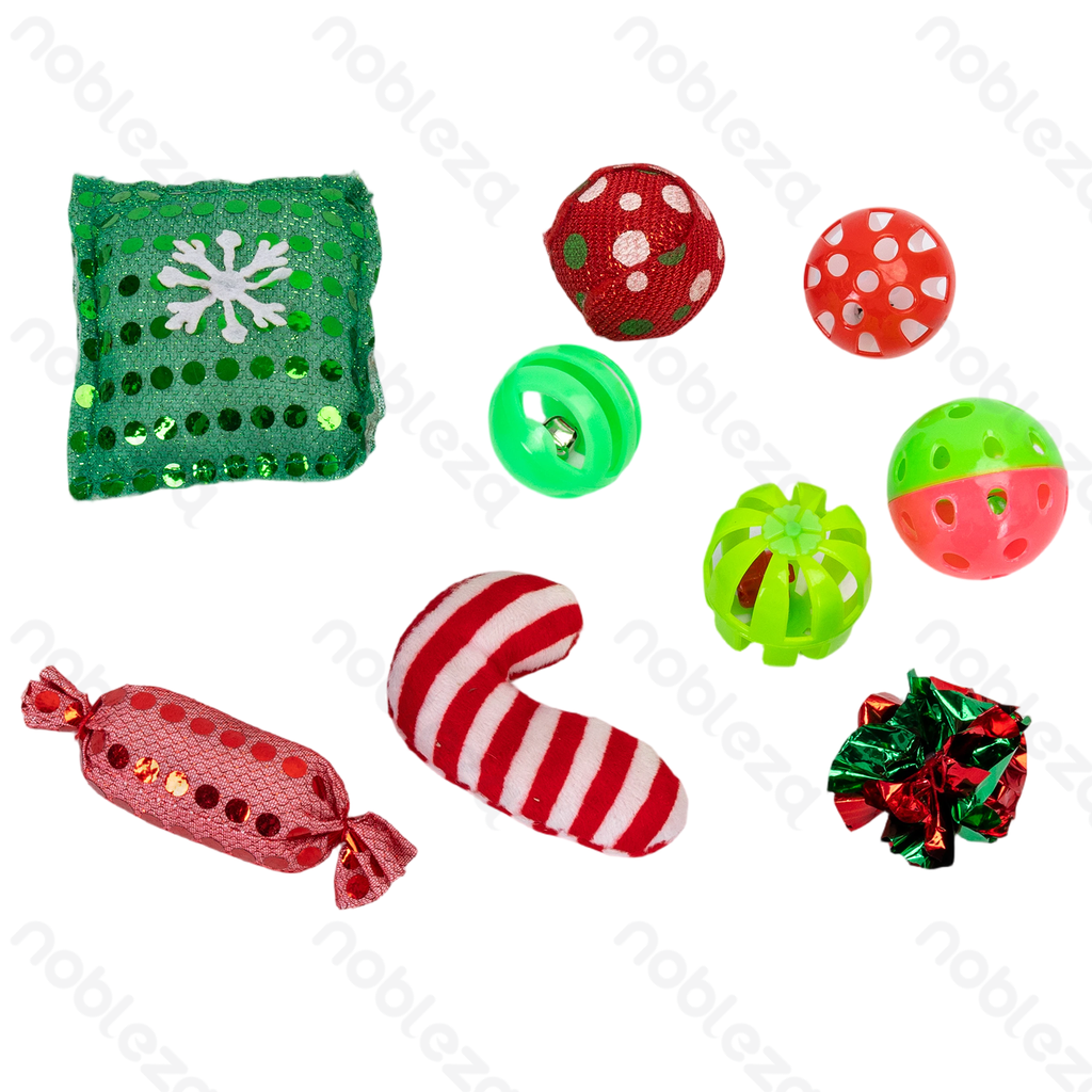Aigostar Cat toys Christmas toy set L24*W13*H4CM Red Green White