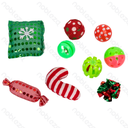 Aigostar Cat toys Christmas toy set L24*W13*H4CM Red Green White
