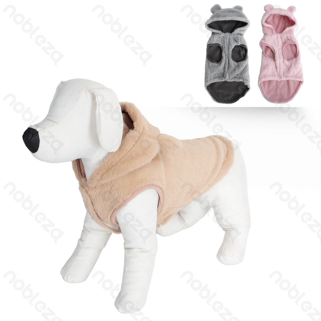 Aigostar 3D ear hooded vest XXL-45cm Pink Grey Khaki