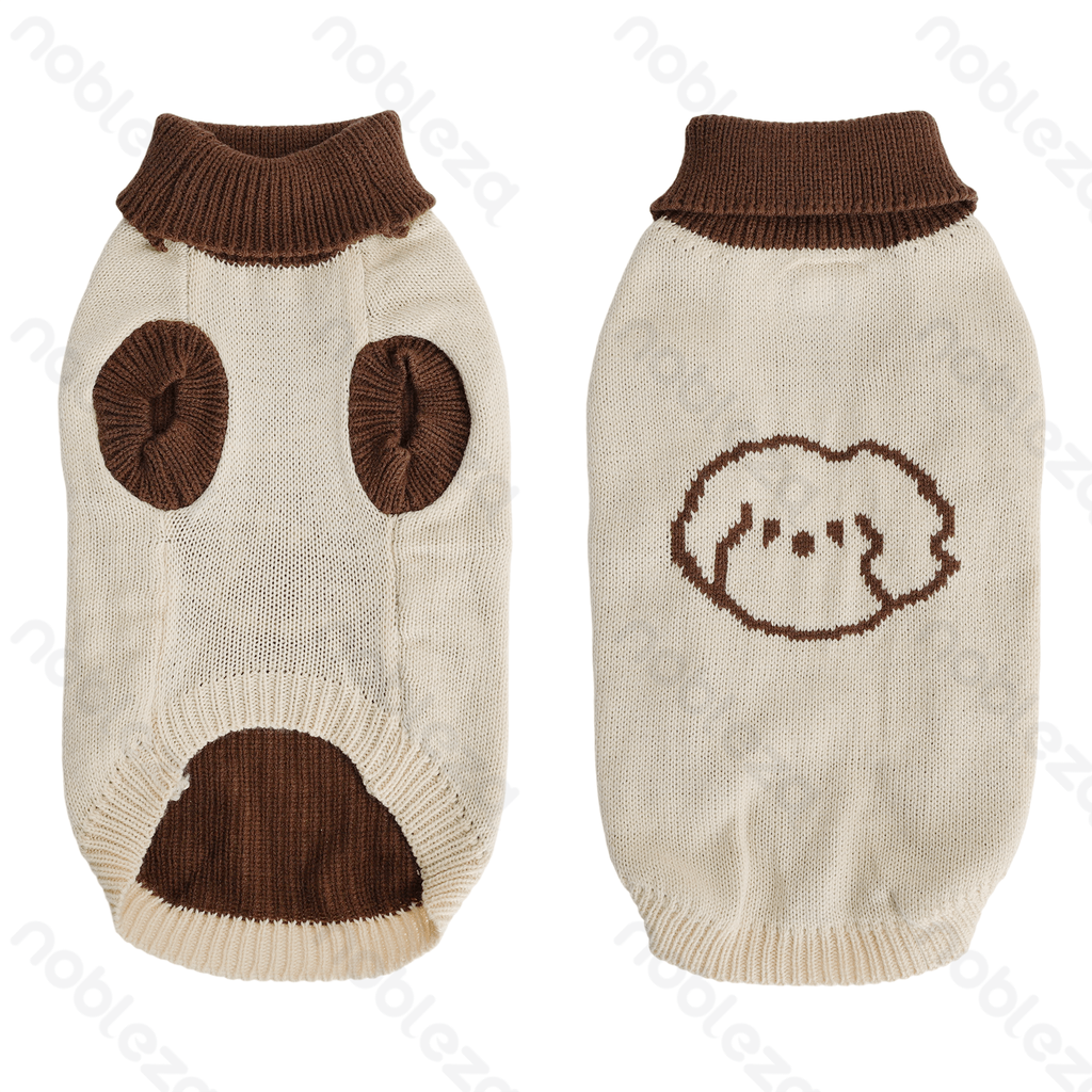 Aigostar Animal pattern high-neck sweater L-35cm Green&Blue Pink&Brown Apricot&Brown