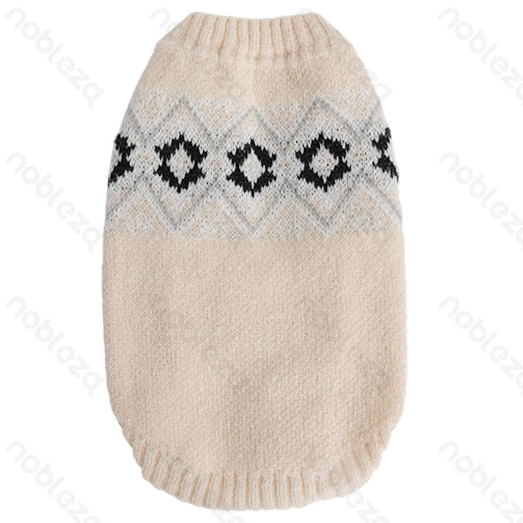 Aigostar Geometric jacquard flat collar sweater XXL-45cm Grey Blue Beige