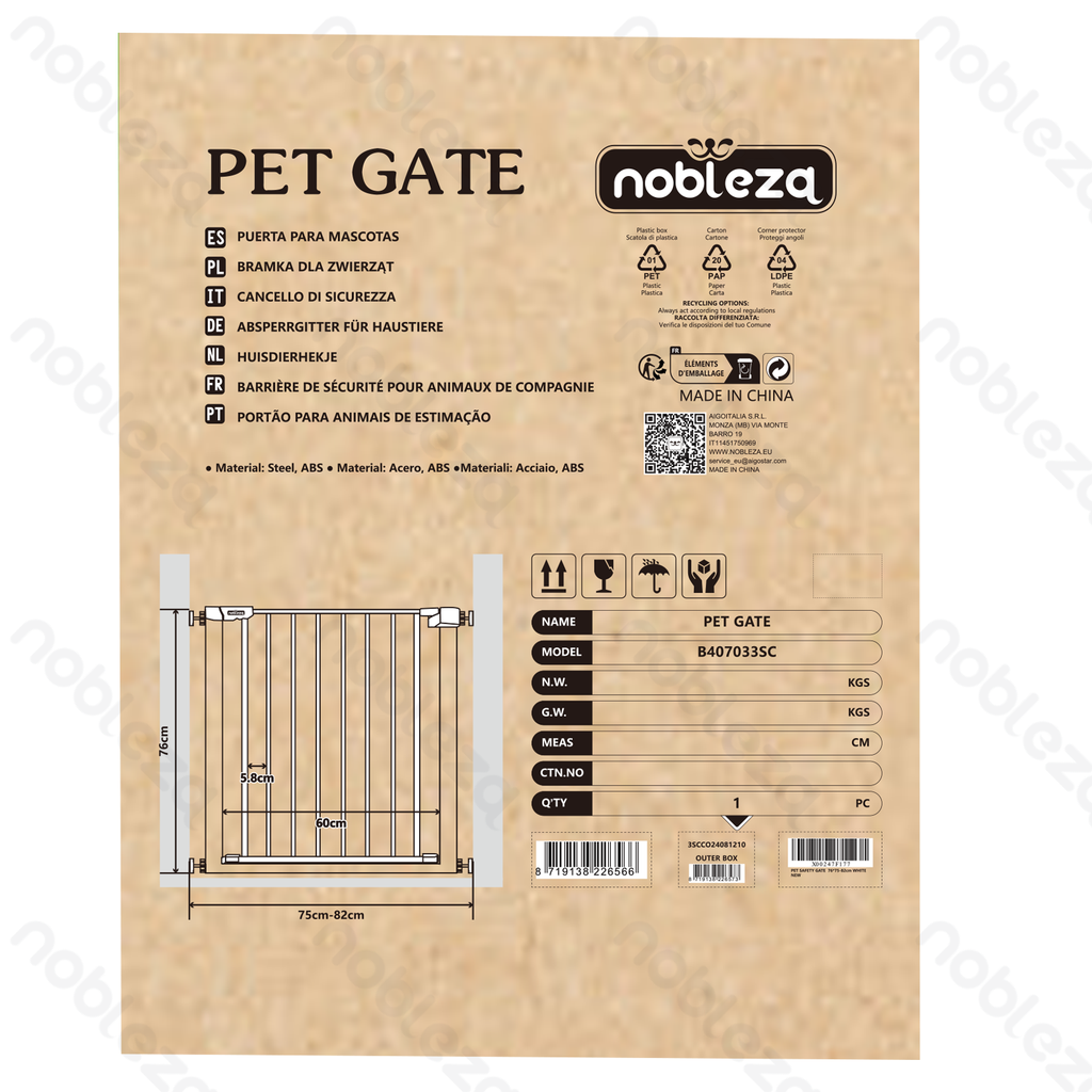 Aigostar Huisdier veiligheidshek 76*75-82CM