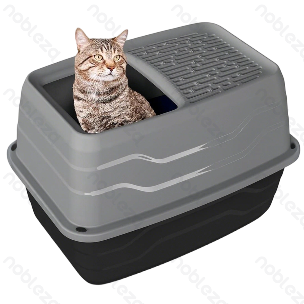 Aigostar Top-down cat litter box L56*W40*H38cm Grey&Black