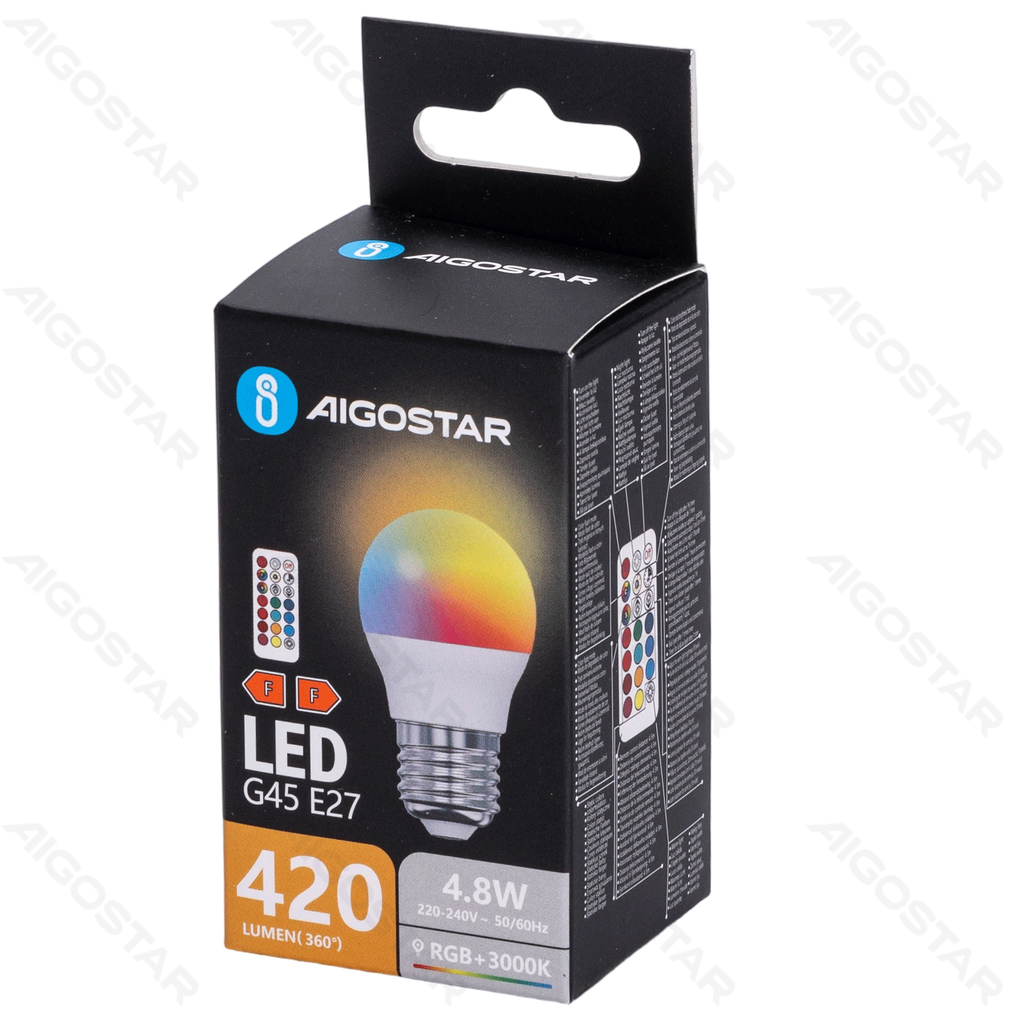 Aigostar LED Bulbs G45 E27 4.8W RGB