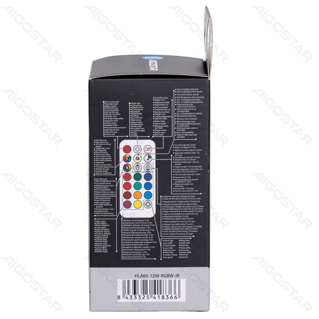 Aigostar LED Bulbs A60 E27 12W RGB