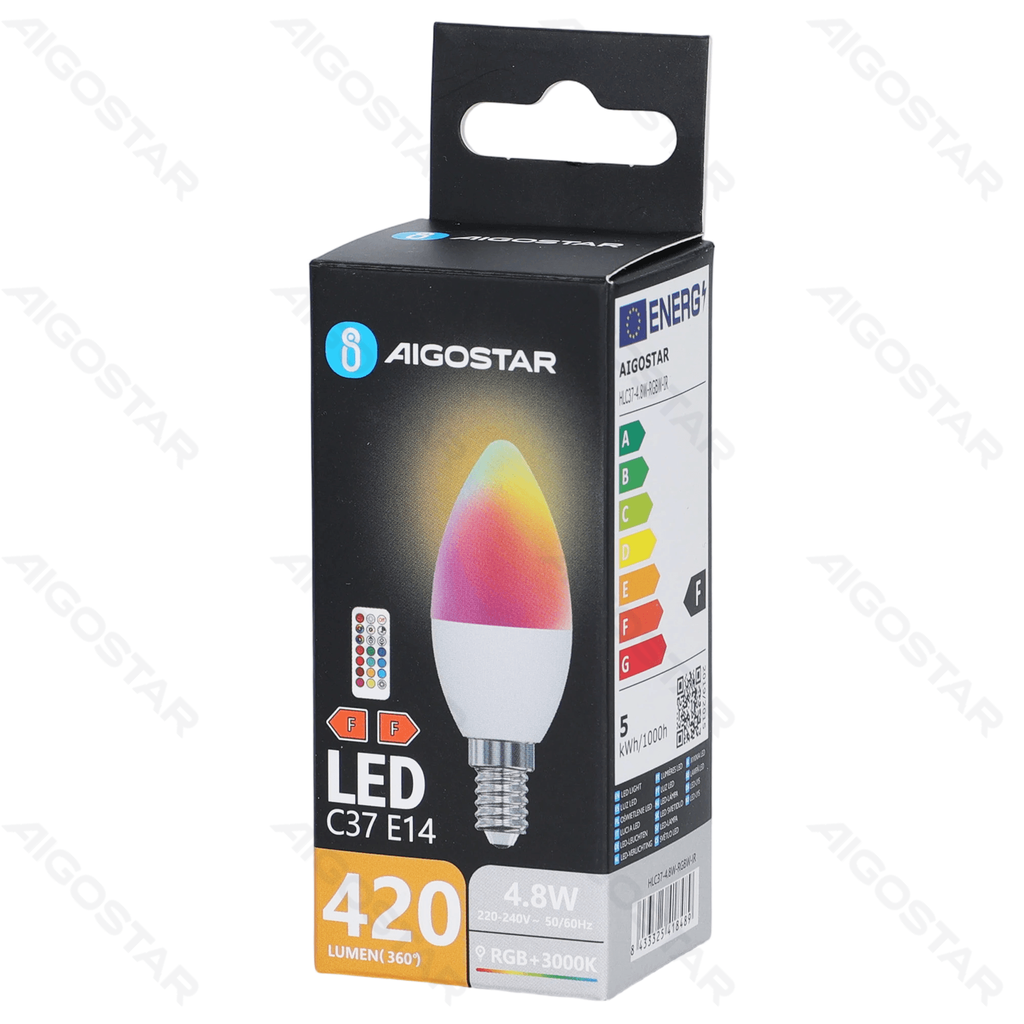 Aigostar LED Bulbs C37 E14 4.8W RGB
