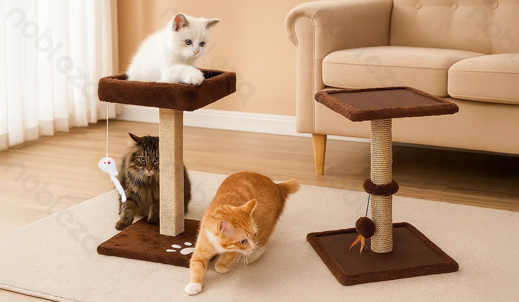 Aigostar Vierkante kattenboom met speeltje L33*B34*H44cm