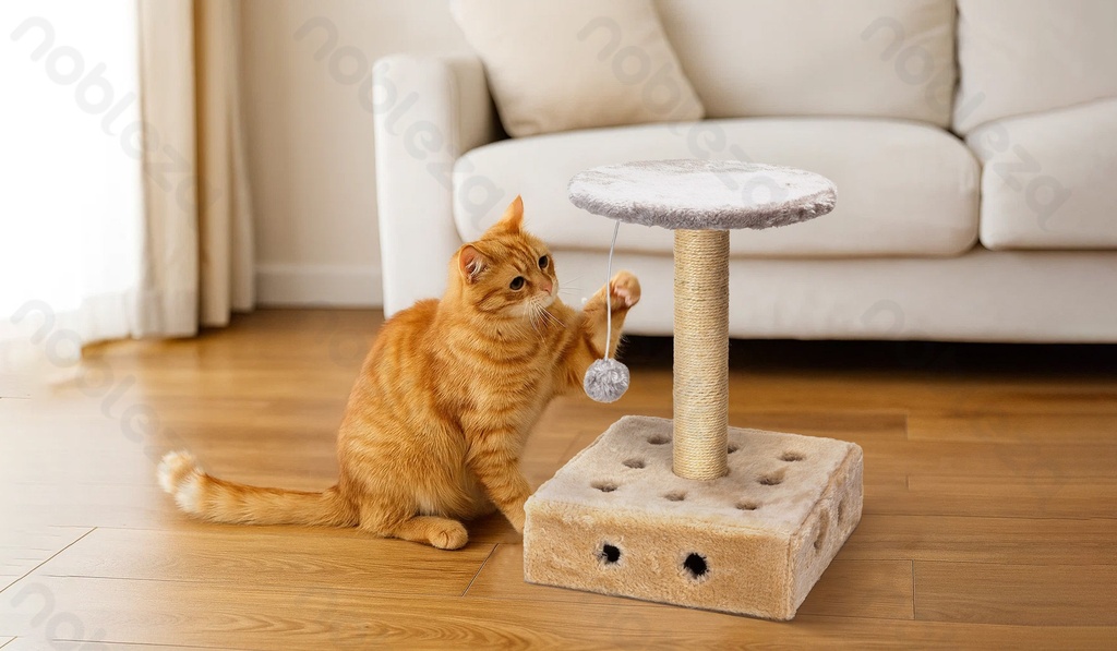 Aigostar Kattenkrabpaal met balletje L28*B28*H40cm