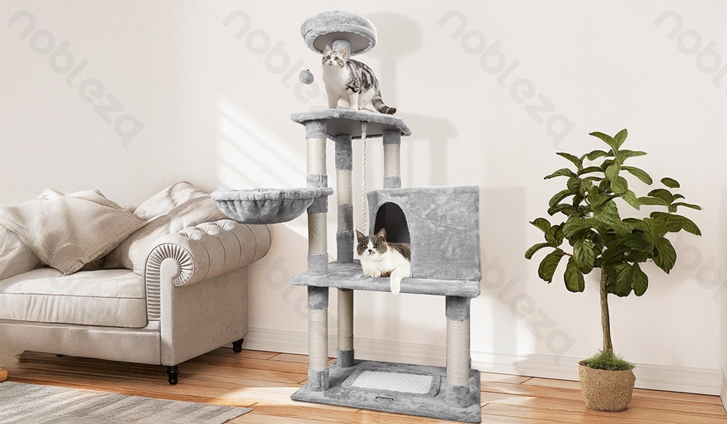 Aigostar Cat tree Multi-function tree bed L89*W45*H148cm Grey