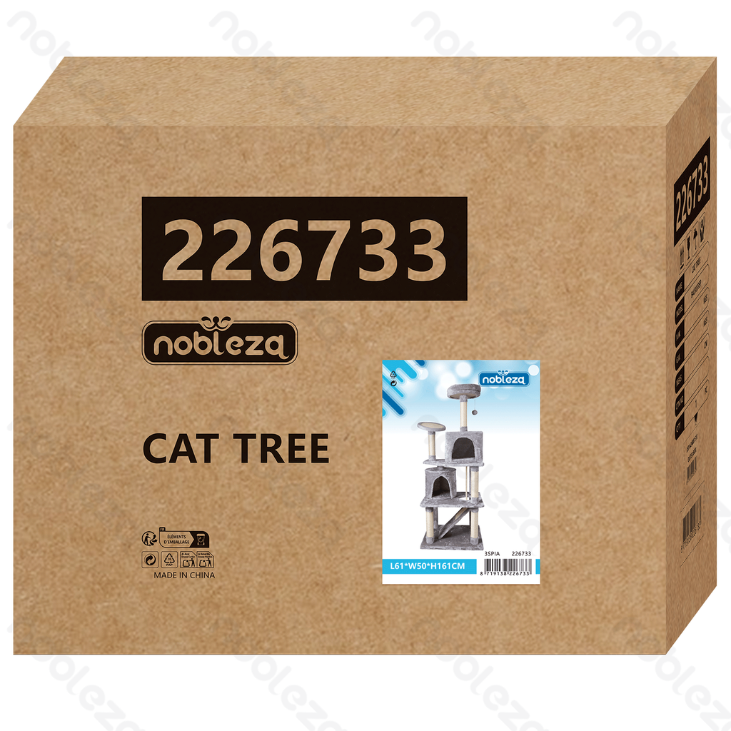 Aigostar Cat tree Luxury model L65*W50*H161cm Grey