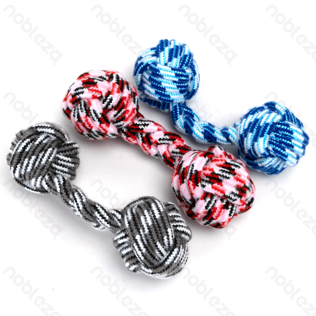 Aigostar Rope toys Double balls L20cm Blue&White Red&Black White&Grey White&Black
