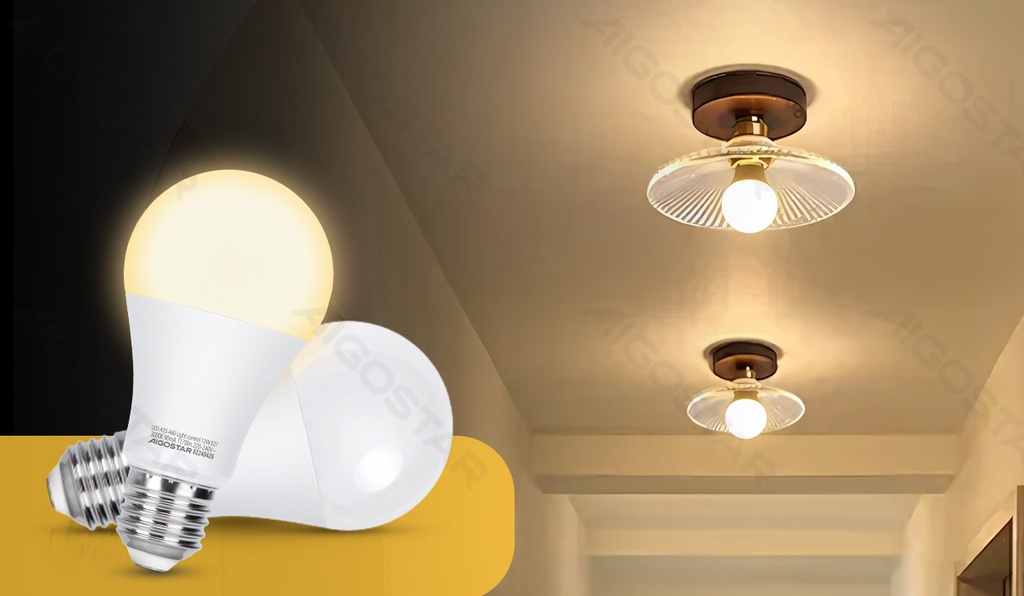 Aigostar LED-lamp met licht- en magnetronsensor A60 E27 12W 3000K
