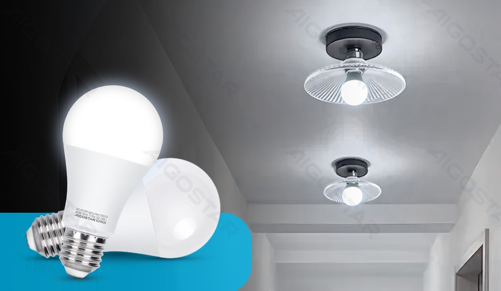 Aigostar LED-lamp met licht- en magnetronsensor A60 E27 12W 6500K