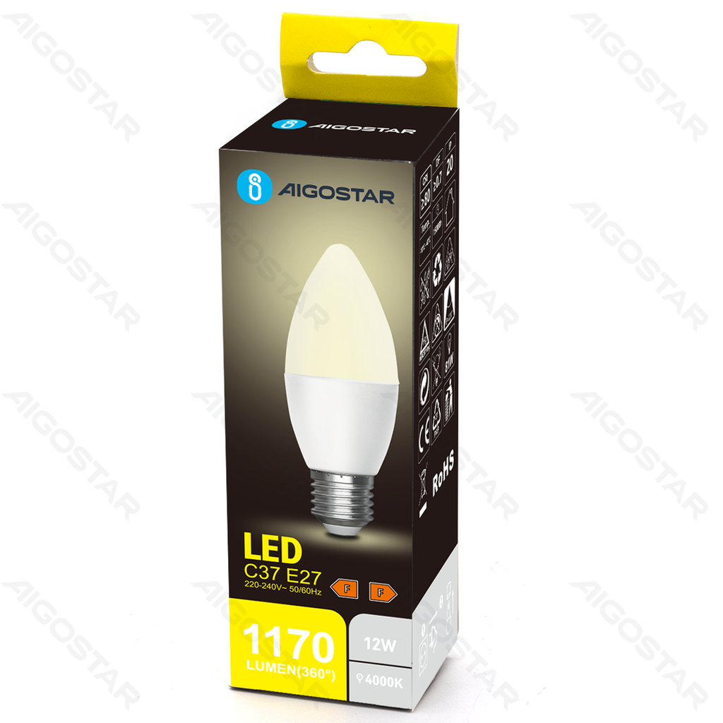 Aigostar LED lamp C37 E27 12W 4000K