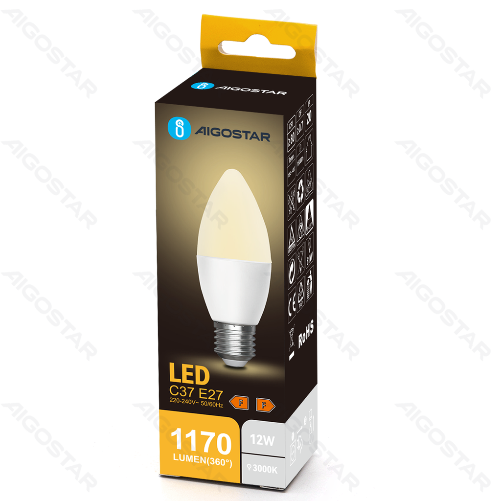 Aigostar LED lamp C37 E27 12W 3000K