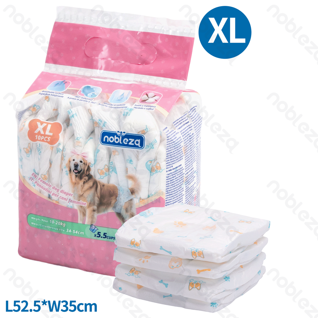 Aigostar Luiers voor teefjes XL L52 5*B35CM 10 stk/witte zak