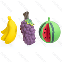 Aigostar Fruitlatexserie speeltje L10*B6*H7 5 cm/L13 5*B6 5*H5 5 cm/L10*B8 5*H8 5 cm