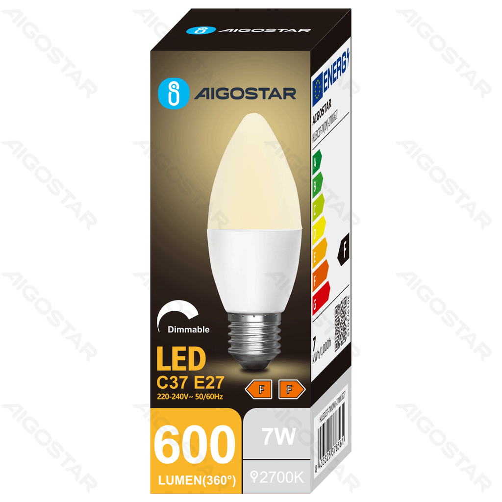 Aigostar Dimbare LED-lamp C37 E27 7W 2700K