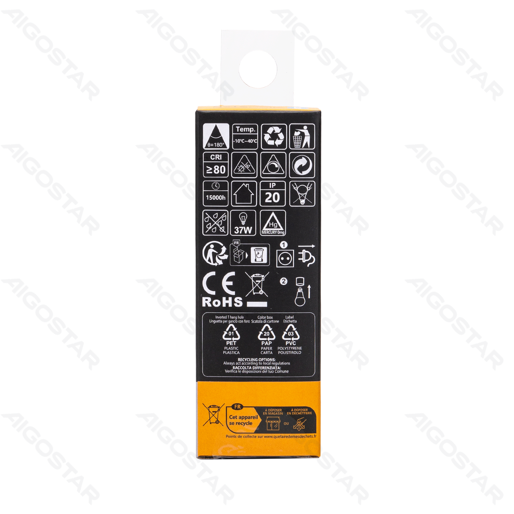Aigostar Dimbare LED-lamp C37 E14 4 9W 2700K