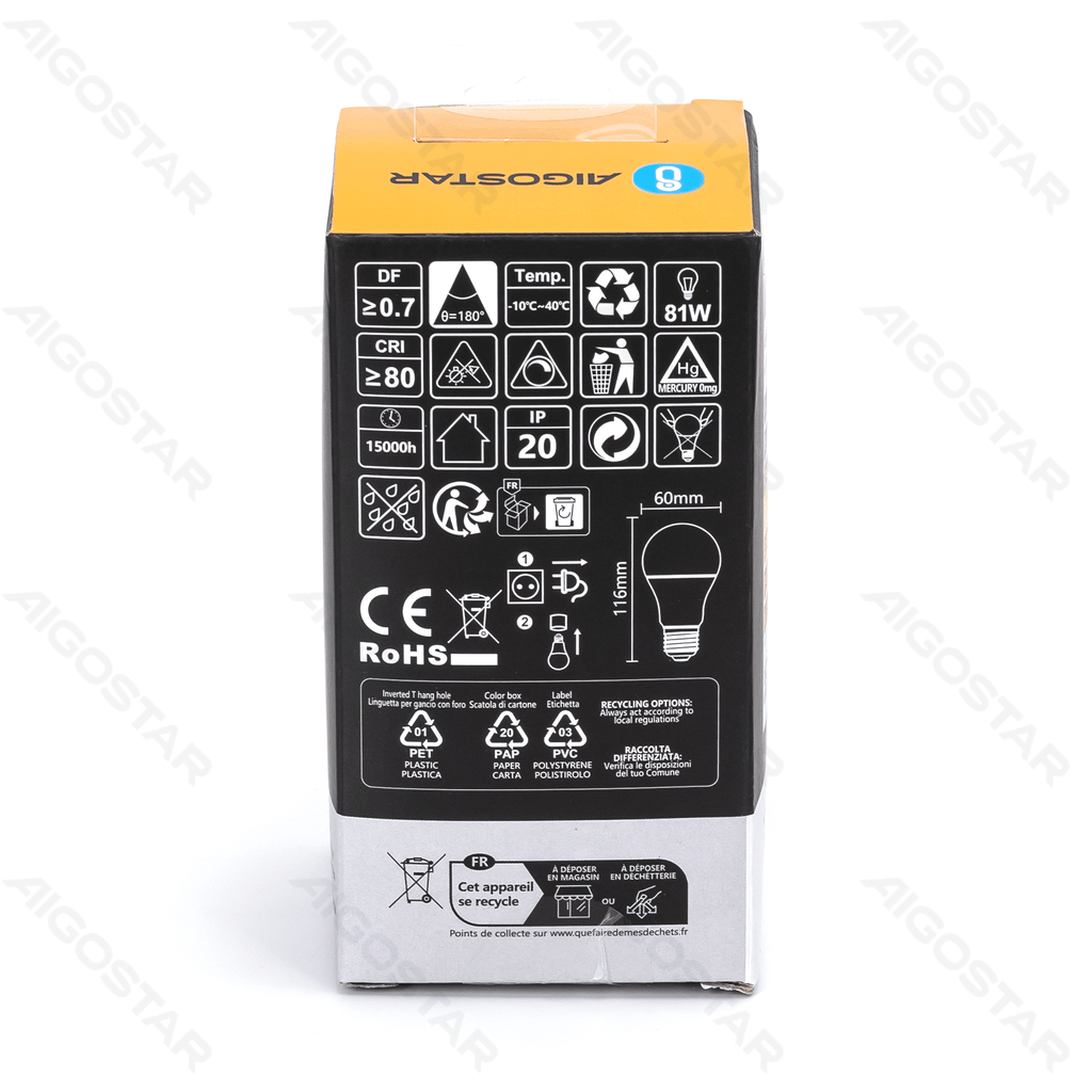 Aigostar Dimbare LED-lamp A60 E27 12W 2700K