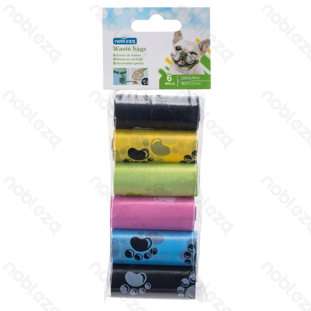 Aigostar Waste bags Printed patterns W23*L32cm 0.8 mil Black&Blue&Pink&Green&Yellow 6pcs