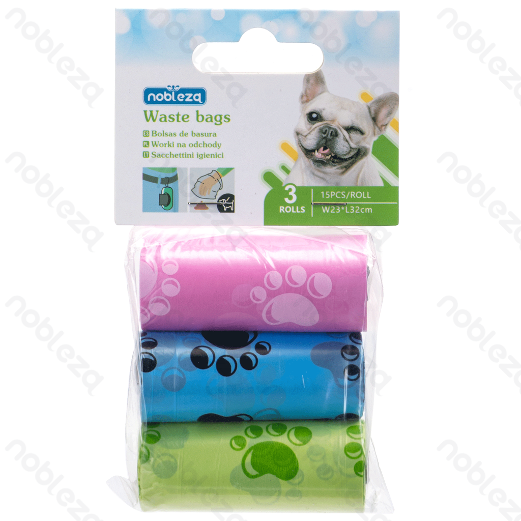 Aigostar Waste bags Printed patterns W23*L32cm 0.8 mil Green&Blue&Pink 3pcs