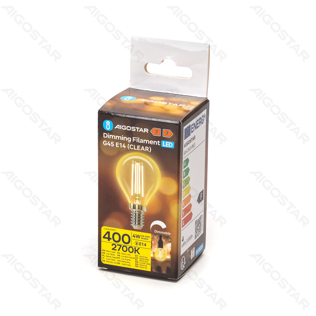 Aigostar Dimbare LED-gloeidraad G45 E14 4W 2700K