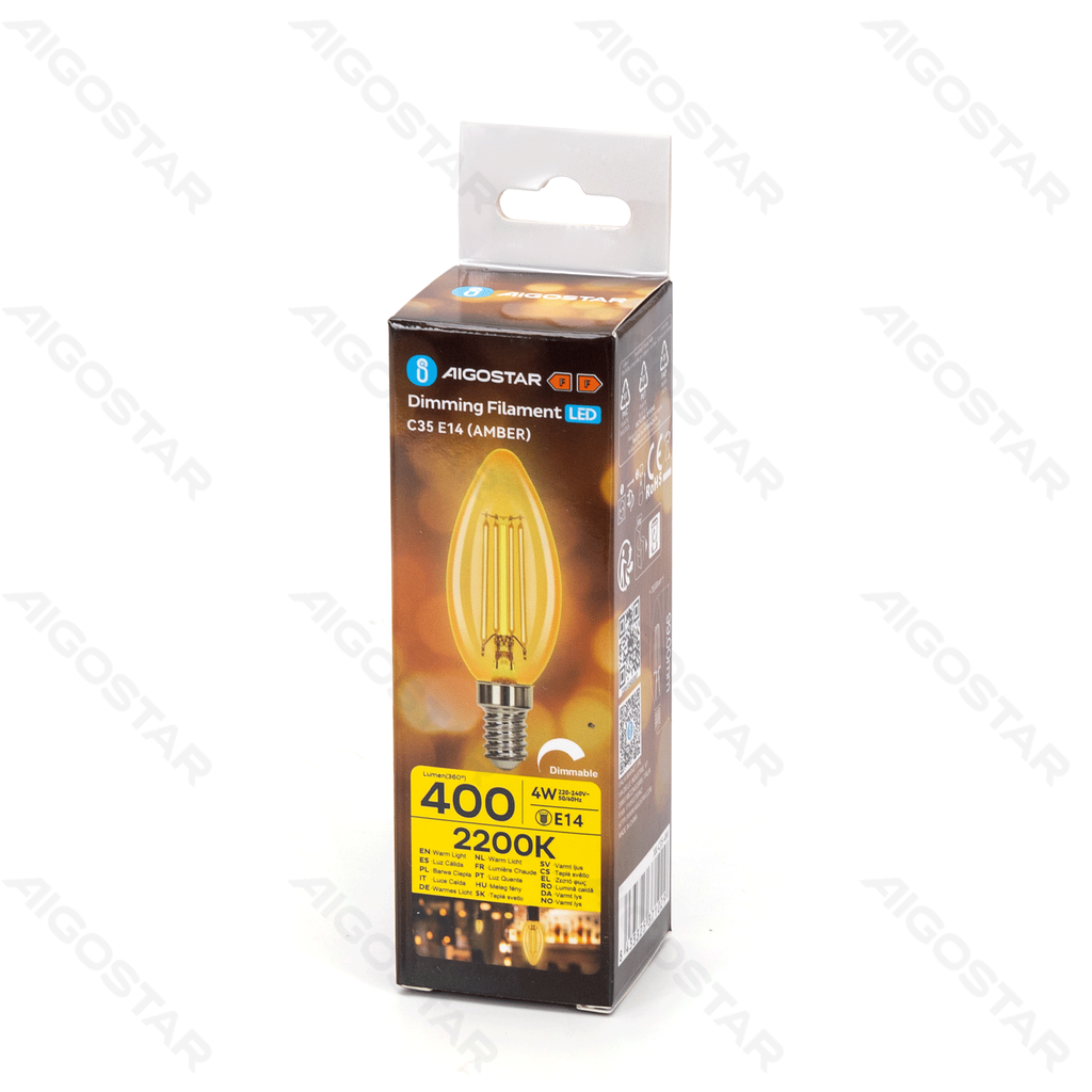 Aigostar Dimbare LED-gloeidraad C35 E14 4W 2200K