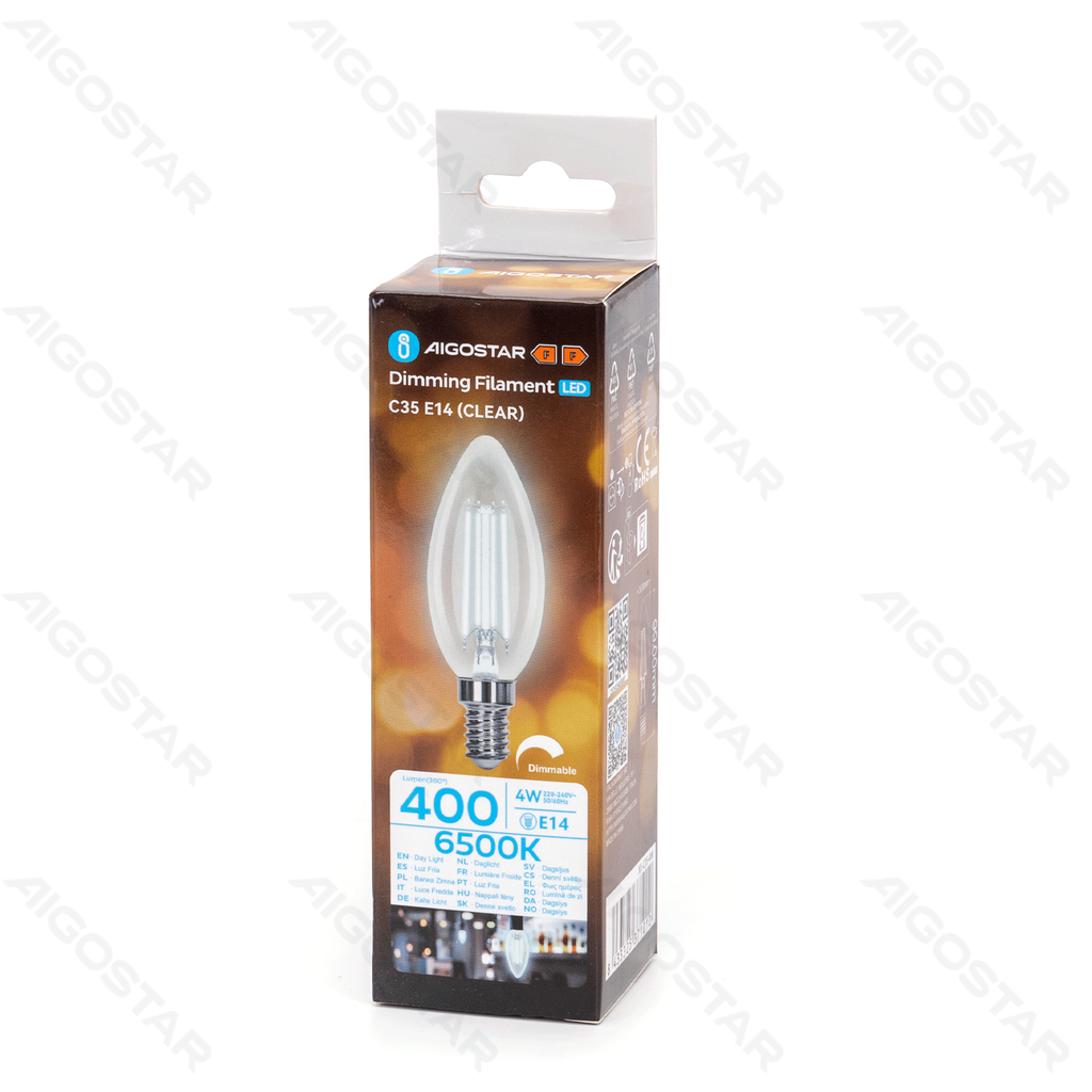 Aigostar Dimbare LED-gloeidraad C35 E14 4W 6500K