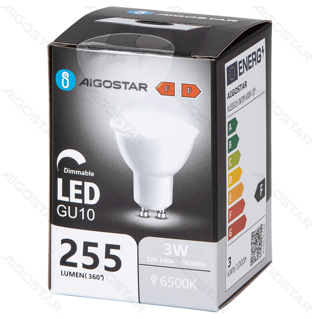 Aigostar LED GU10 3W 6500K dimbare lamp met lampenkap