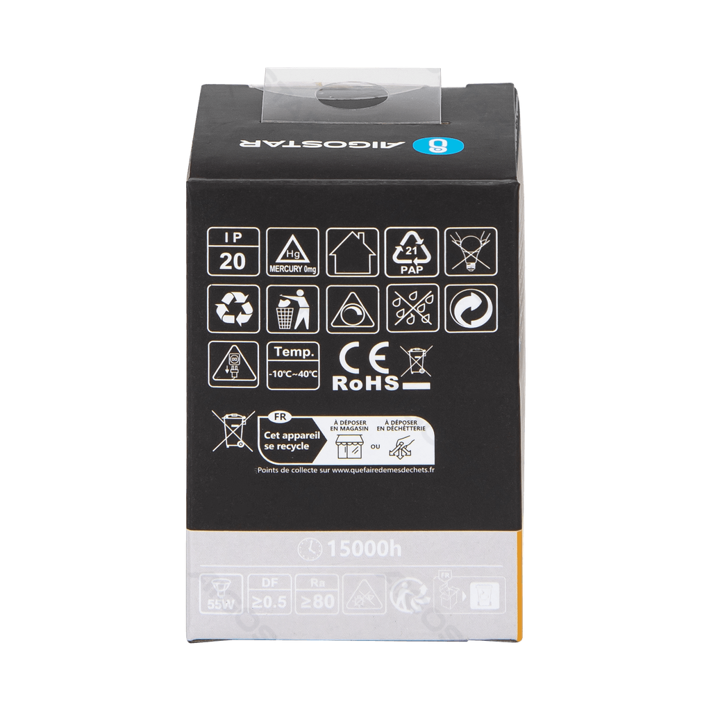 Aigostar LED GU10 4 9W 2700K dimbare lamp met glazen lampenkap