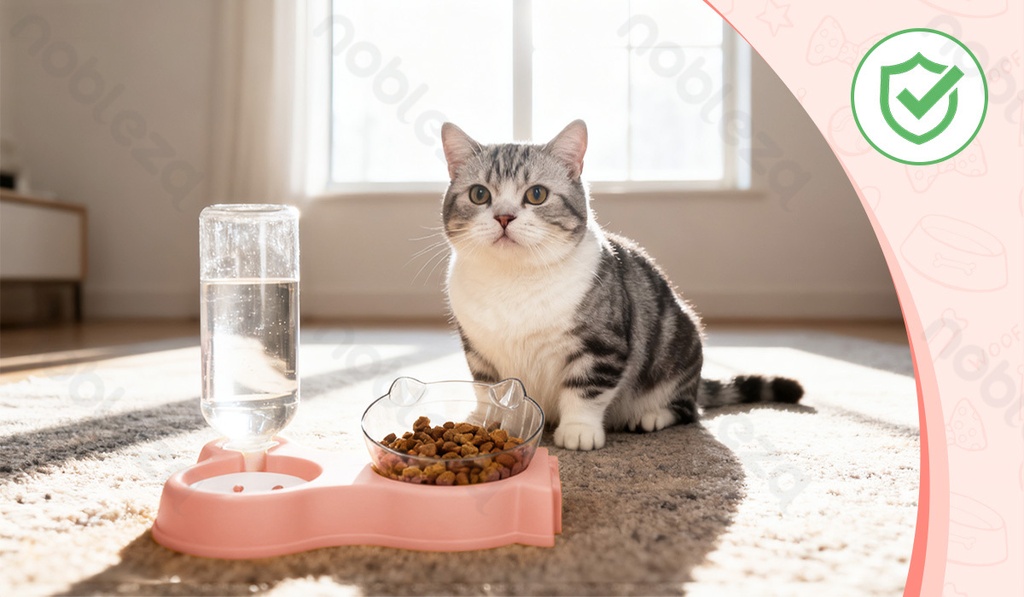 Aigostar 2-in-1 kattenvoer- en waterbak set