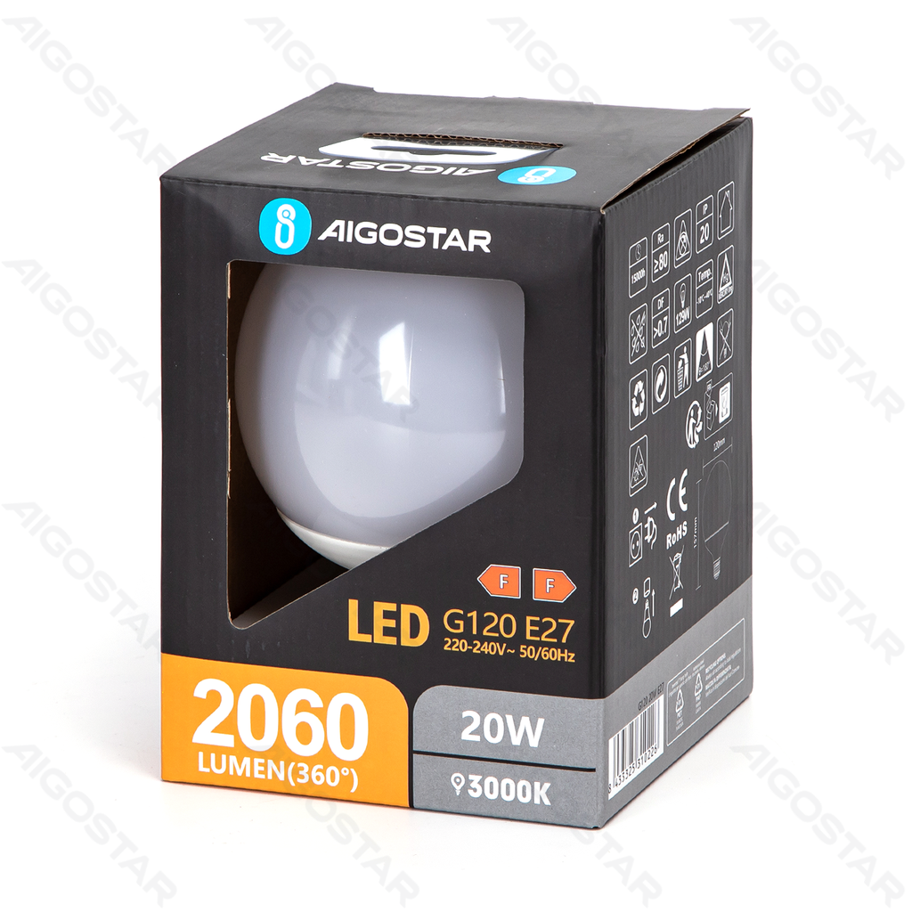 Aigostar LED G120 E27 20W 3000k