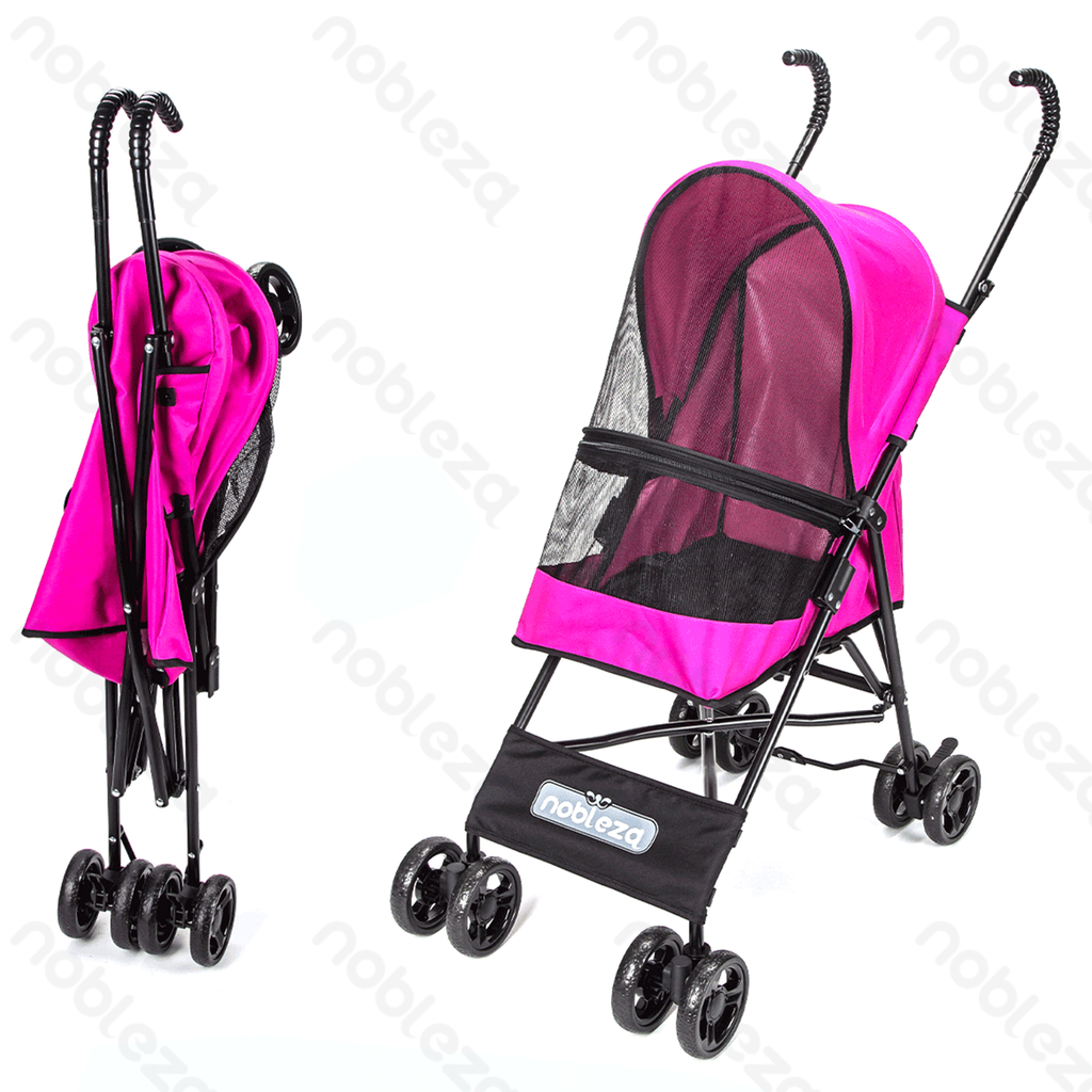 Aigostar Rozerode kinderwagen voor huisdieren