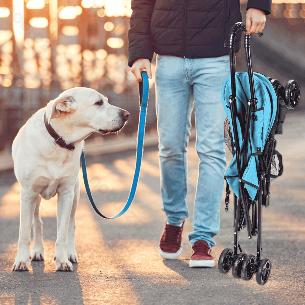 Aigostar Lichtblauwe kinderwagen voor huisdieren