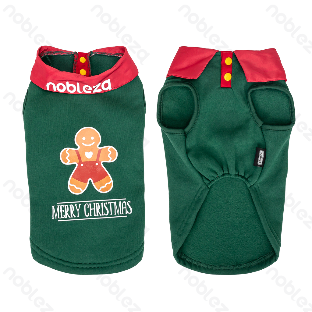 Aigostar Tennisshirt voor huisdieren met kerstmotieven L-35cm/XL-40cm/XXL-45cm rood/groen