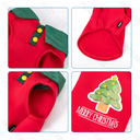 Aigostar Tennisshirt voor huisdieren met kerstmotieven XS-20cm/S-25cm/M-30cm rood/groen